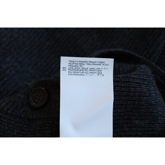 Dsquared2 Men Size XL Charcoal Gray Double Knit Crew Neck Cardigan Sweater Shirt - Picture 8 of 13